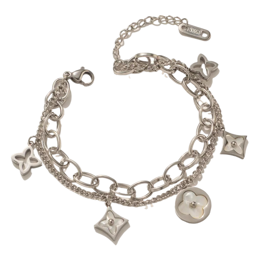 Ladies silver deals charm bracelets